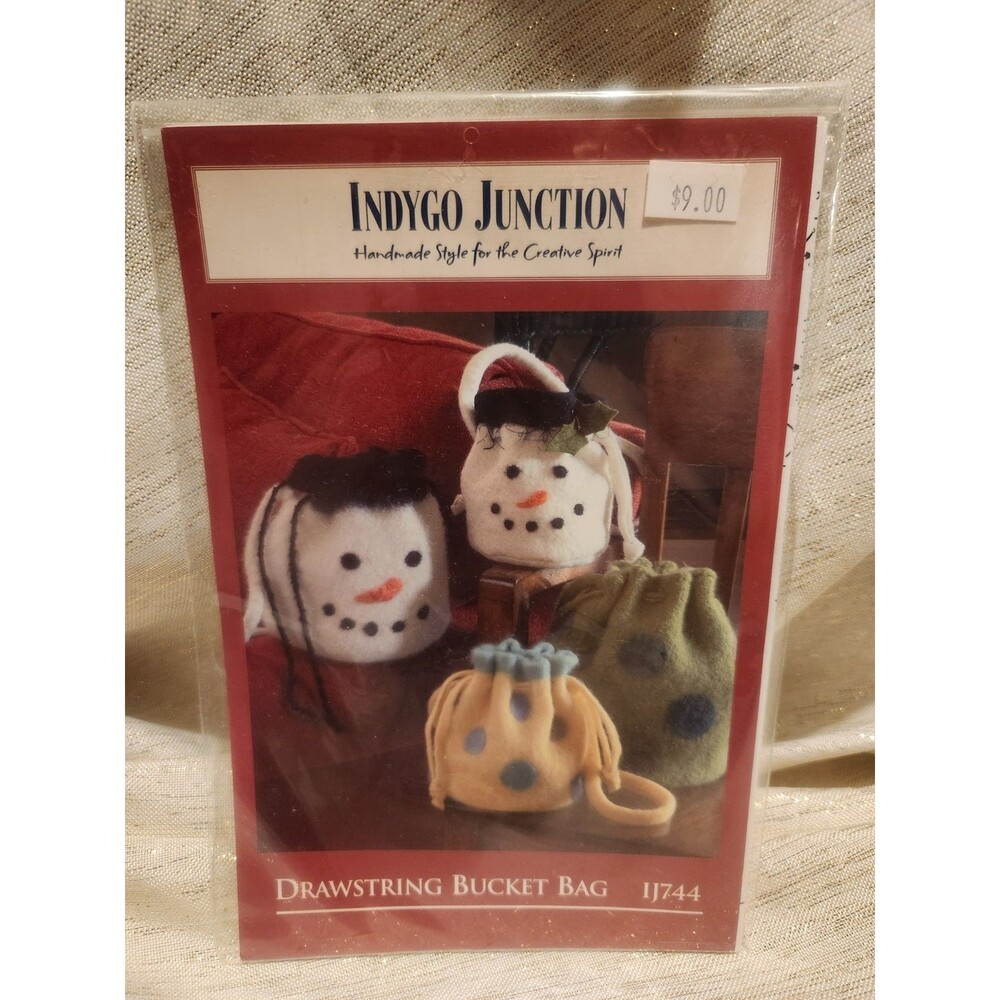 Indygo Junction Inc Drawstring Bucket Bag Pattern Felted #IJ744 2006 NEW